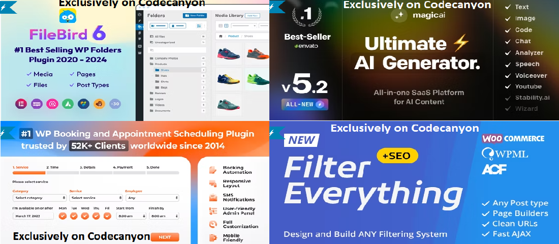 30 Best WordPress Plugins on Codecanyon in 2024